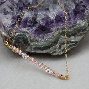 Handmade bead glass bar necklace